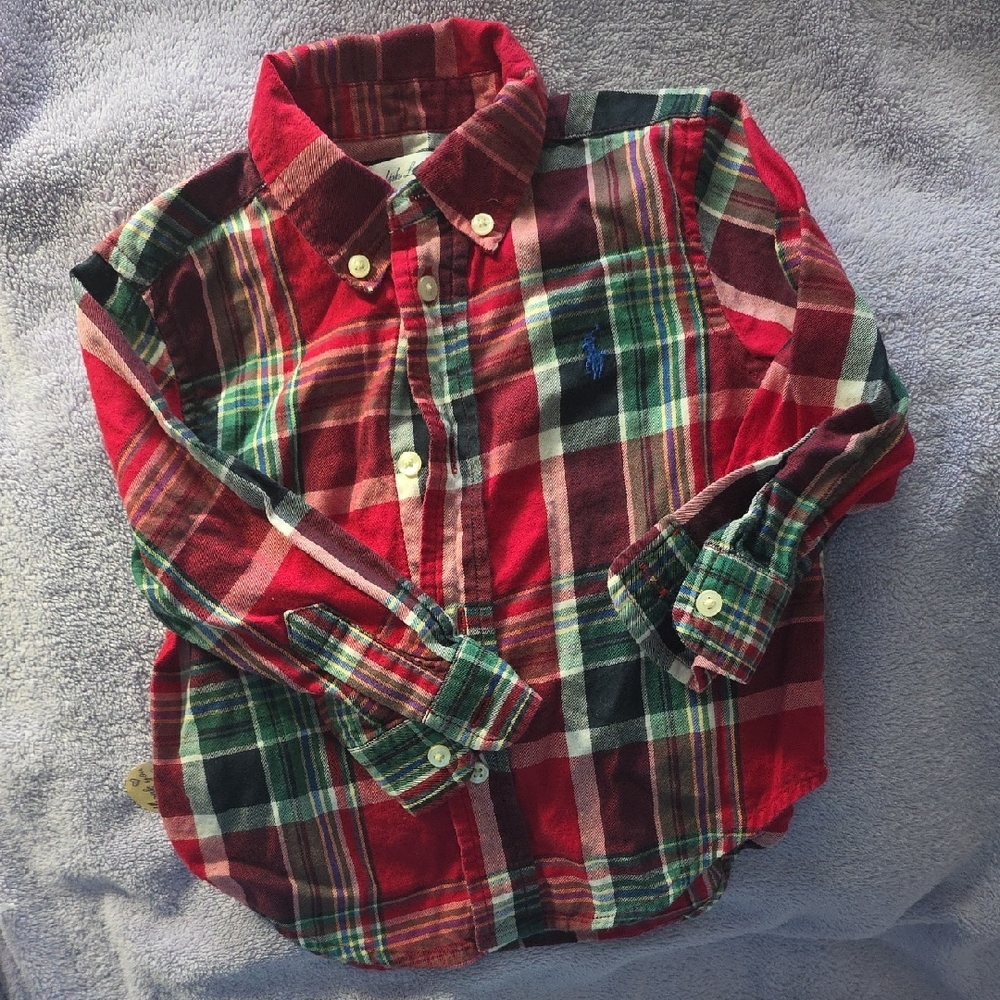 Ralph Lauren Kids Plaid Shirt - Red, Green, and White